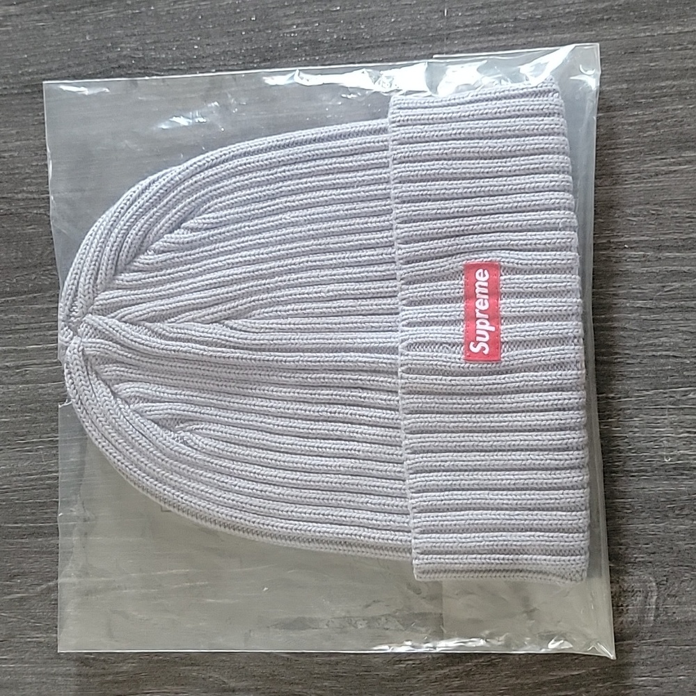 Supreme Overdyed Loose Gauge Grey Beanie
